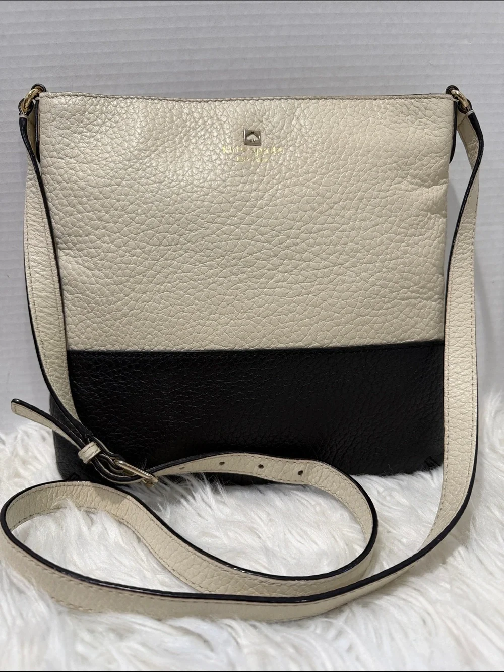 kate spade Southport Avenue Cora Crossbody Bag Colorblock Black Ivory